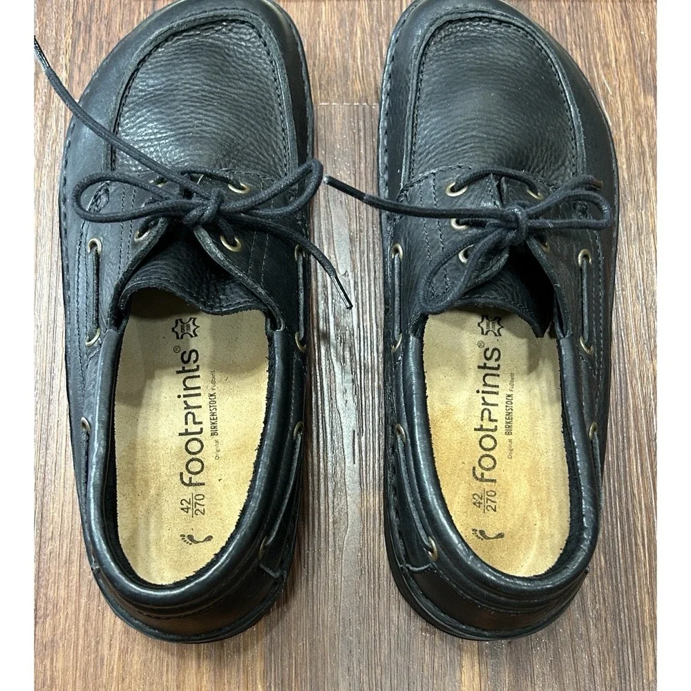 Footprints By Birkenstock Southport Black Leather Shoes Mens 9 Women's 11 NWOT